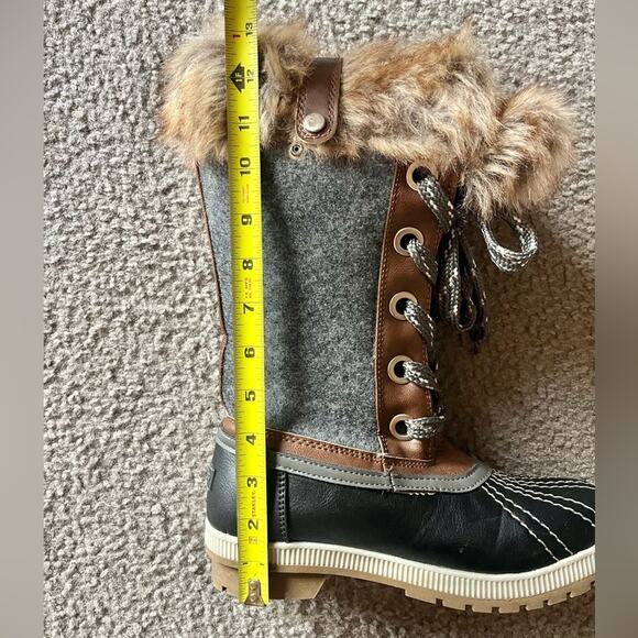 London Fog Snow Boots Faux Fur Trim size 8 - Picture 8 of 8
